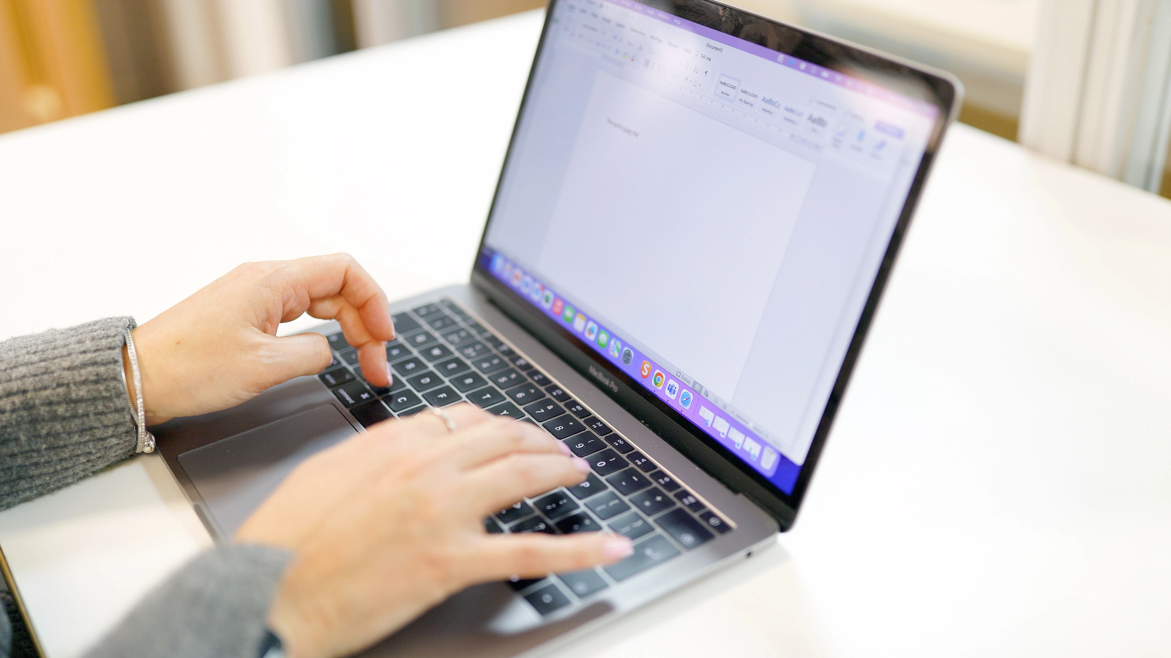 Typing on keyboard